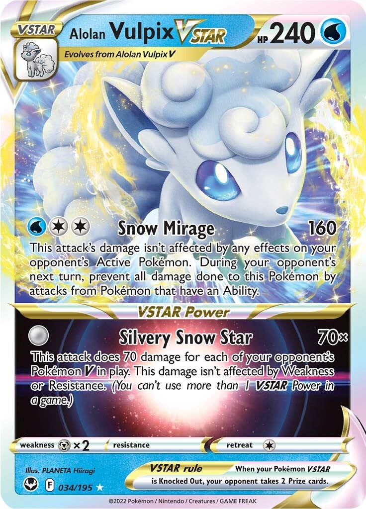 Alolan Vulpix VSTAR (034/195) [Sword & Shield: Silver Tempest] | The Time Vault CA