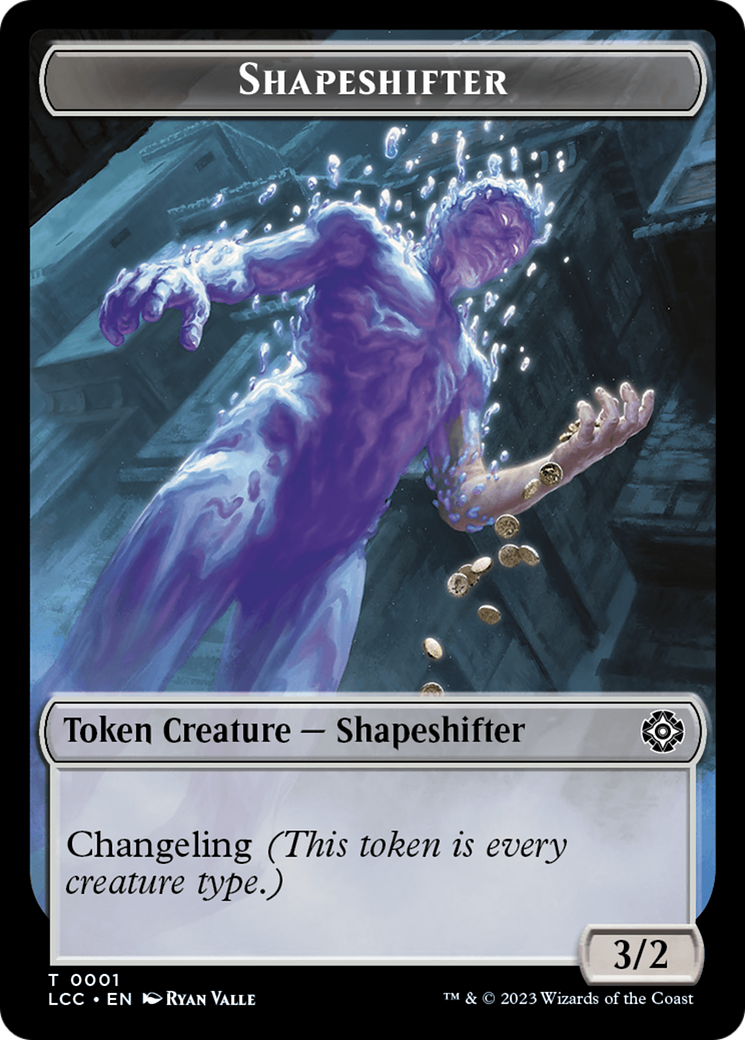 Salamander Warrior // Shapeshifter Double-Sided Token [The Lost Caverns of Ixalan Commander Tokens] | The Time Vault CA