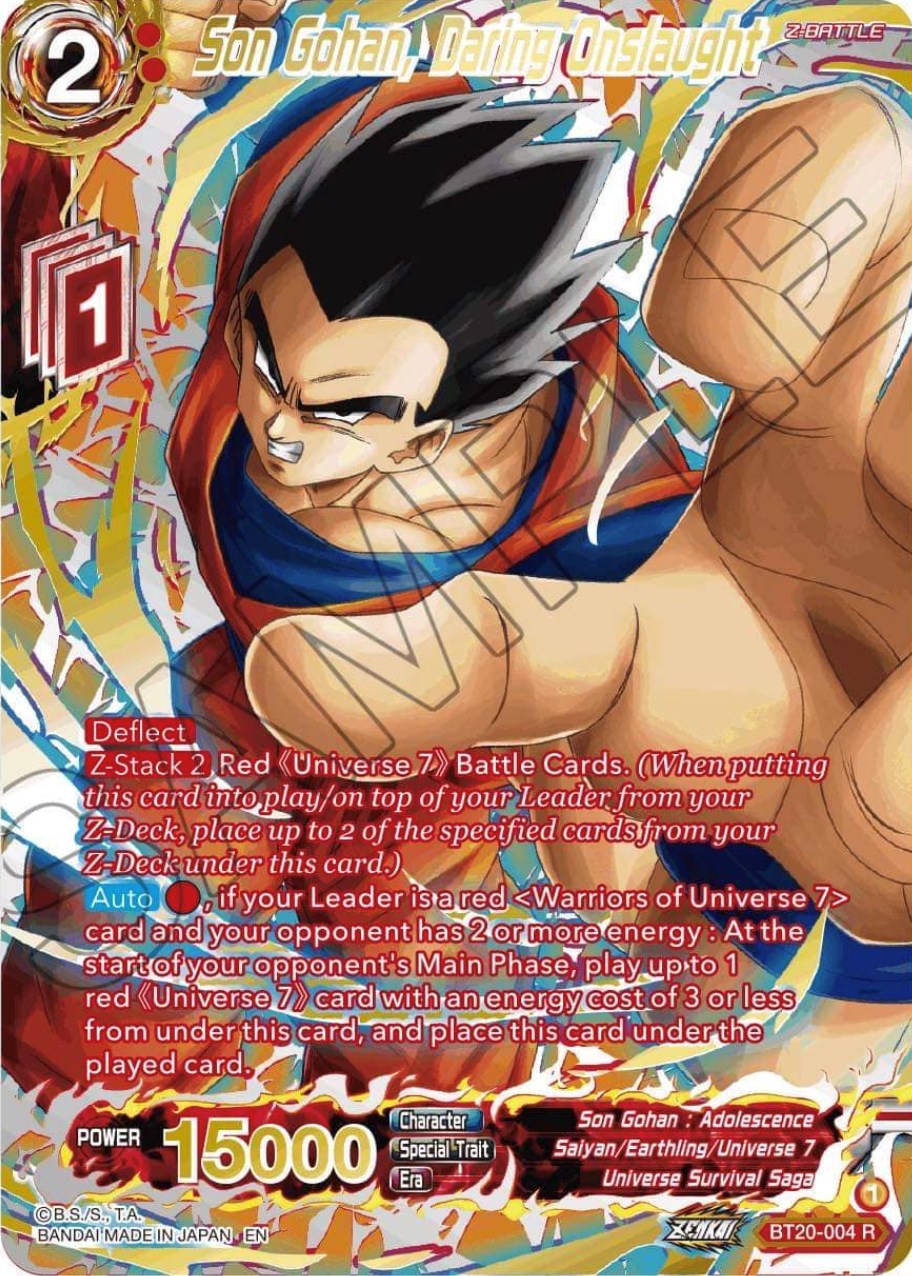 Son Gohan, Daring Onslaught (Gold-Stamped) (BT20-004) [Power Absorbed] | The Time Vault CA