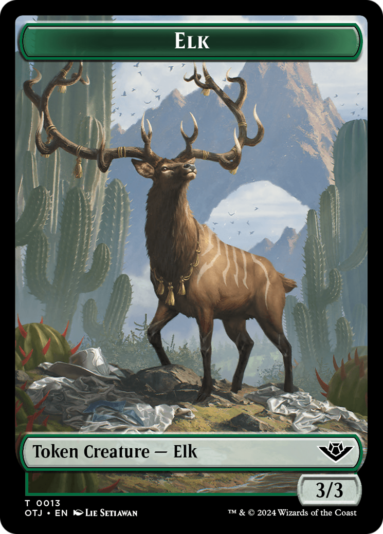 Treasure // Elk Double-Sided Token [Outlaws of Thunder Junction Tokens] | The Time Vault CA