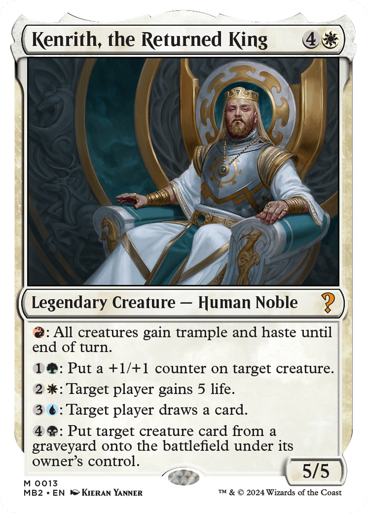 Kenrith, the Returned King (White Border) [Mystery Booster 2] | The Time Vault CA