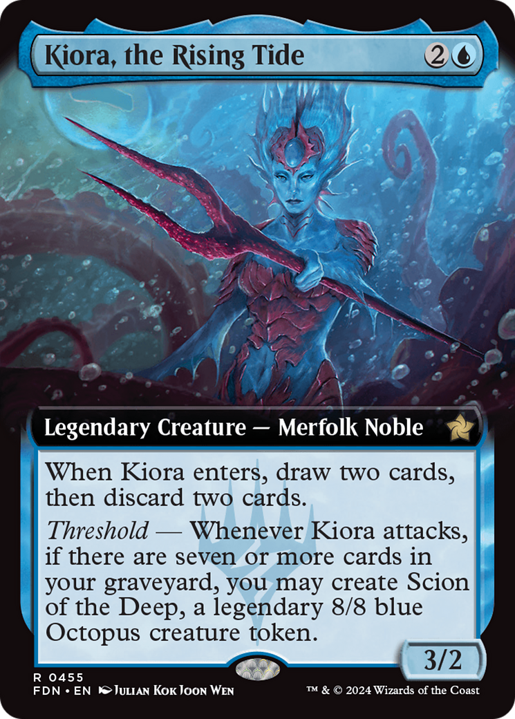 Kiora, the Rising Tide (Extended Art) [Foundations] | The Time Vault CA