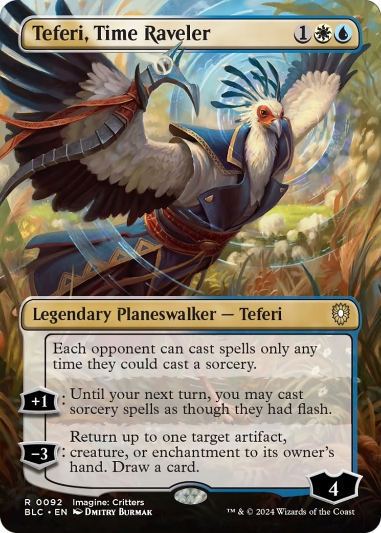 Teferi, Time Raveler (Borderless) [Bloomburrow Commander] | The Time Vault CA