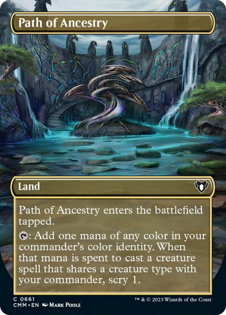 Path of Ancestry (Borderless Alternate Art) [Commander Masters] | The Time Vault CA