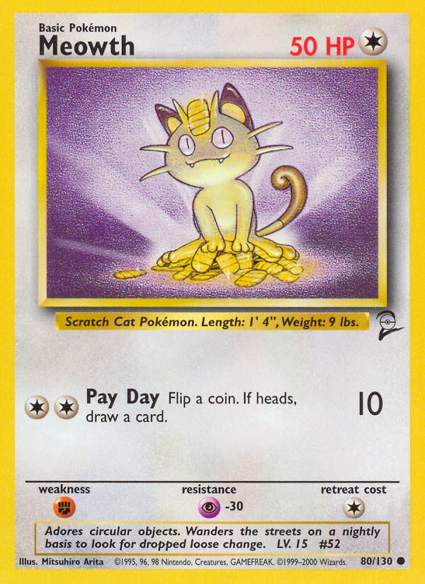 Meowth (80/130) [Base Set 2] | The Time Vault CA