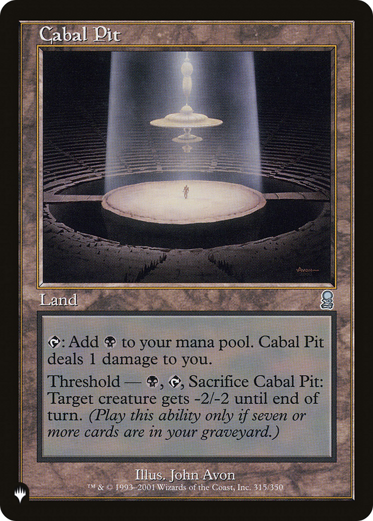 Cabal Pit [The List] | The Time Vault CA