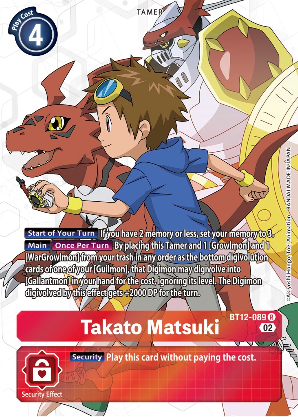 Takato Matsuki [BT12-089] (Alternate Art) [Across Time] | The Time Vault CA