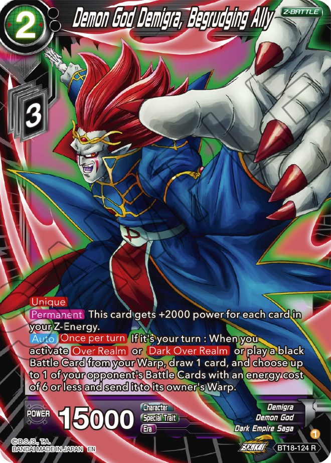 Demon God Demigra, Begrudging Ally (BT18-124) [Dawn of the Z-Legends] | The Time Vault CA