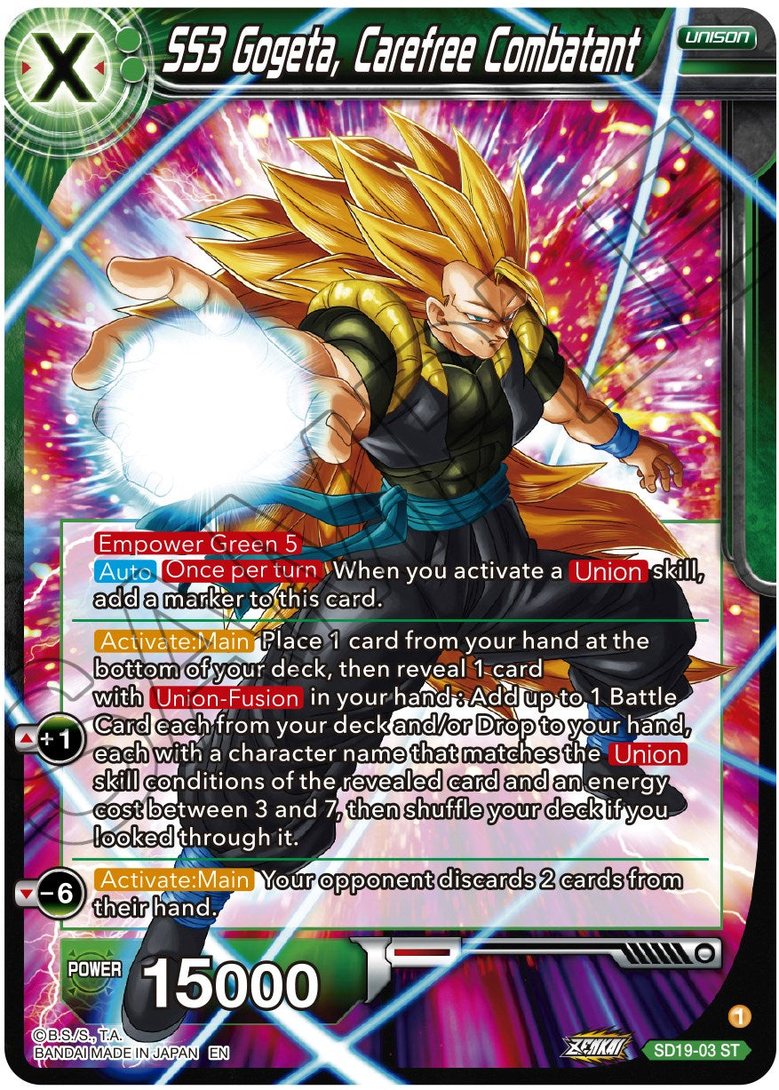 SS3 Gogeta, Carefree Combatant (SD19-03) [Dawn of the Z-Legends] | The Time Vault CA