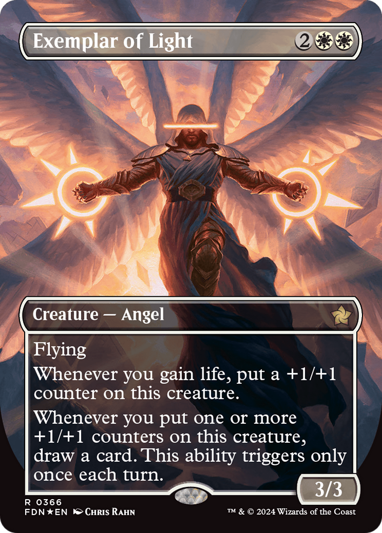 Exemplar of Light (Borderless) (Mana Foil) [Foundations] | The Time Vault CA