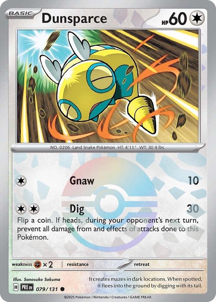 Dunsparce (079/131) (Poke Ball Pattern) [Scarlet & Violet: Prismatic Evolutions] | The Time Vault CA