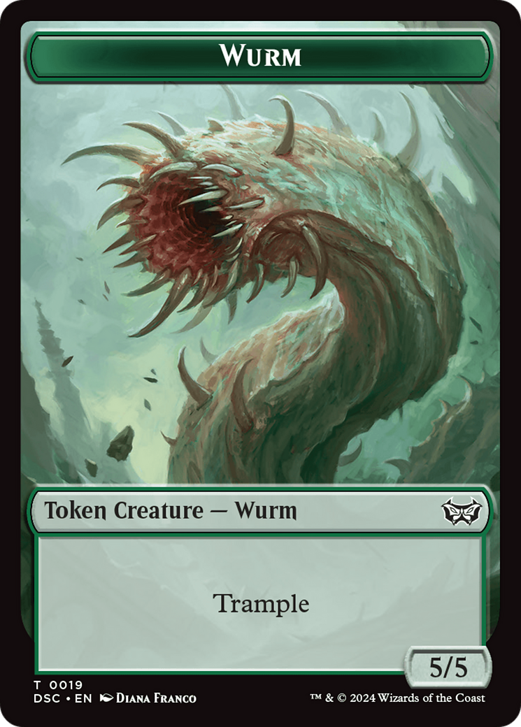 Wurm (0019) // Manifest Double-Sided Token [Duskmourn: House of Horror Commander Tokens] | The Time Vault CA