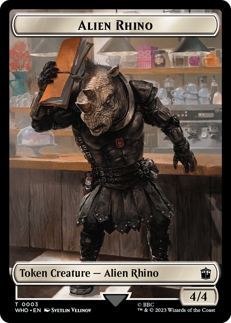 Alien Rhino // Alien Warrior Double-Sided Token [Doctor Who Tokens] | The Time Vault CA