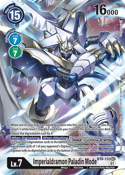 Imperialdramon: Paladin Mode [BT8-112] (Alternate Art) [New Awakening] | The Time Vault CA