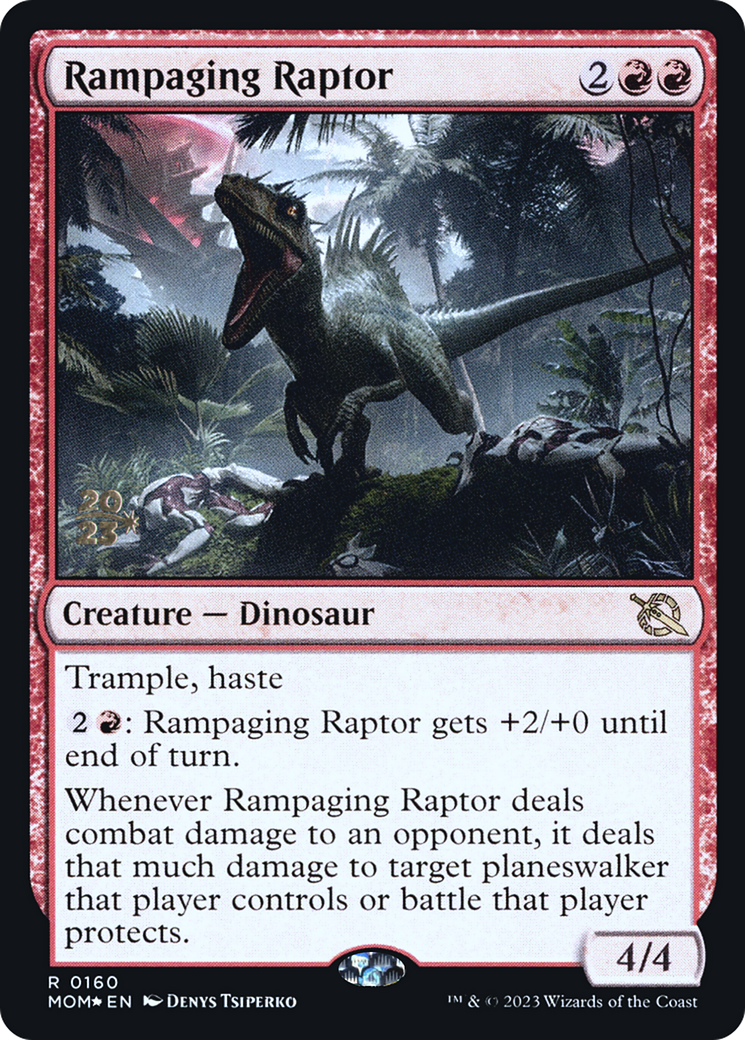 Rampaging Raptor [March of the Machine Prerelease Promos] | The Time Vault CA