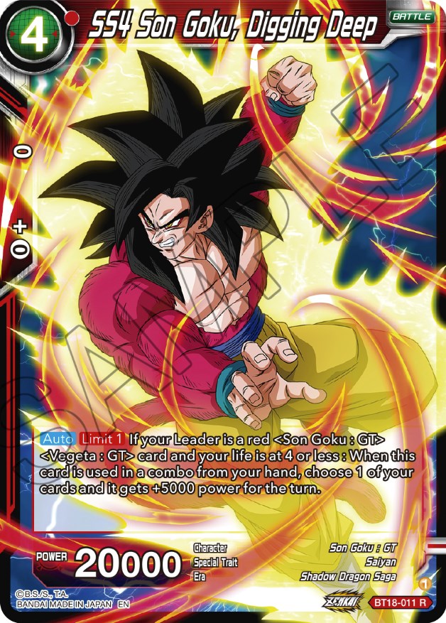 SS4 Son Goku, Digging Deep (BT18-011) [Dawn of the Z-Legends] | The Time Vault CA