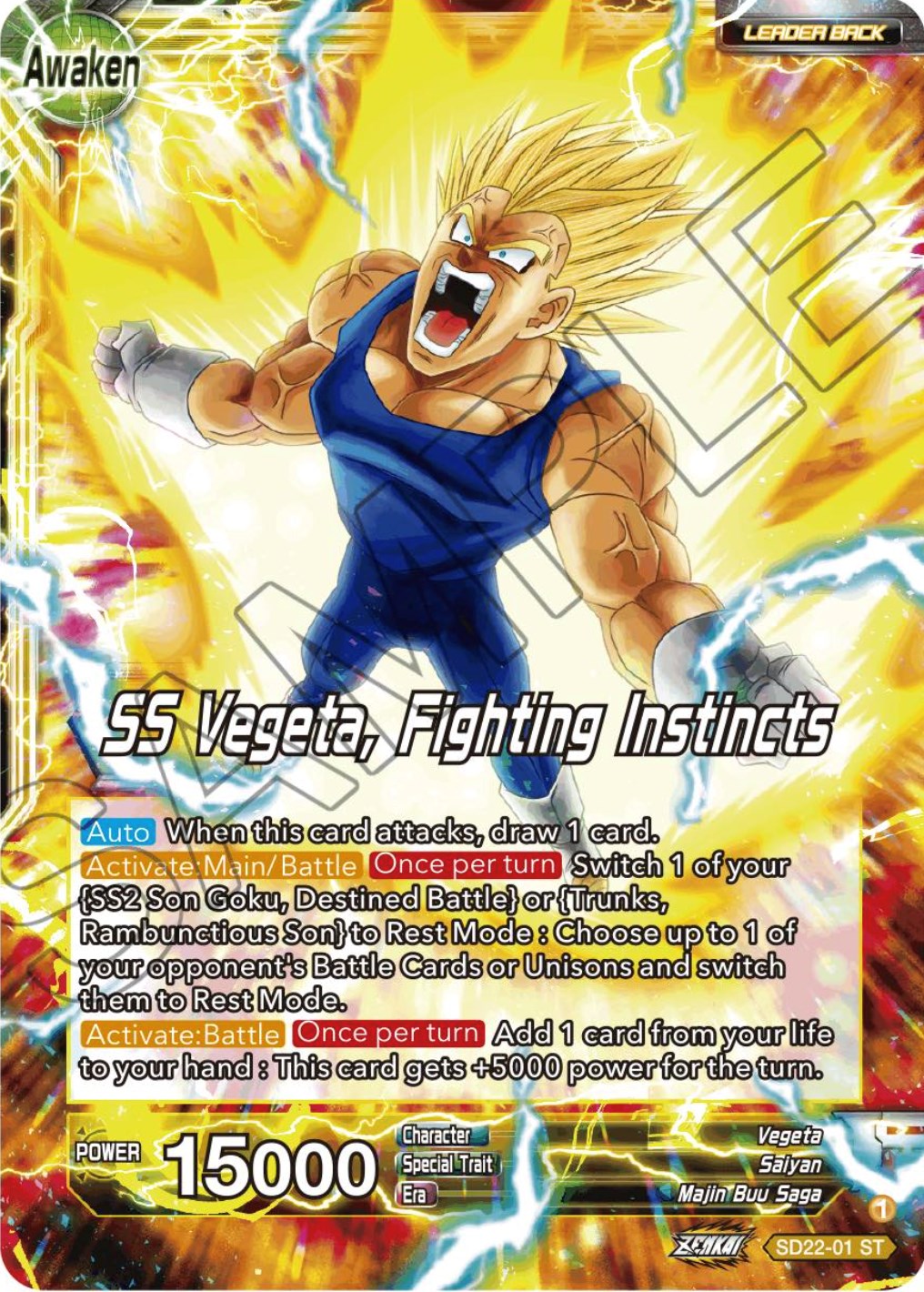 Vegeta // SS Vegeta, Fighting Instincts (Starter Deck Exclusive) (SD22-01) [Power Absorbed] | The Time Vault CA