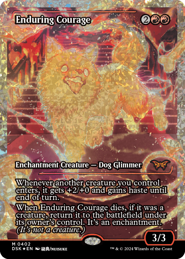 Enduring Courage (Japan Showcase Fracture Foil) [Duskmourn: House of Horror] | The Time Vault CA