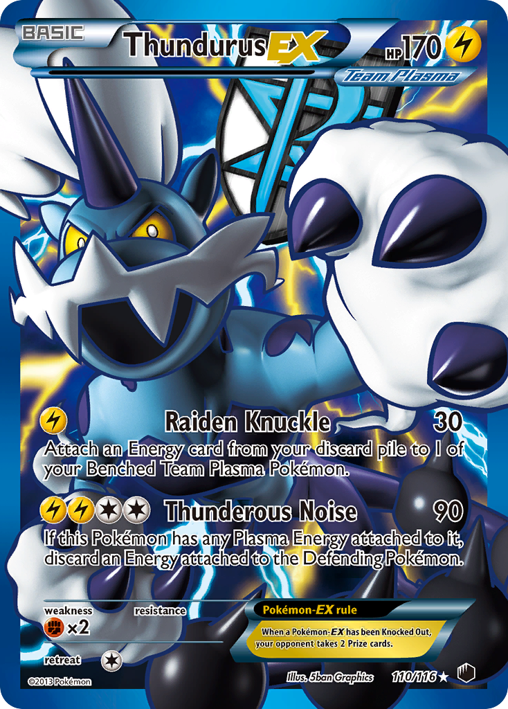 Thundurus EX (110/116) [Black & White: Plasma Freeze] | The Time Vault CA
