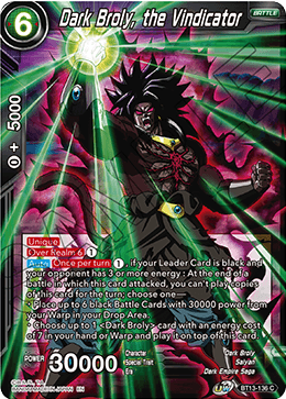 Dark Broly, the Vindicator (Common) (BT13-136) [Supreme Rivalry] | The Time Vault CA