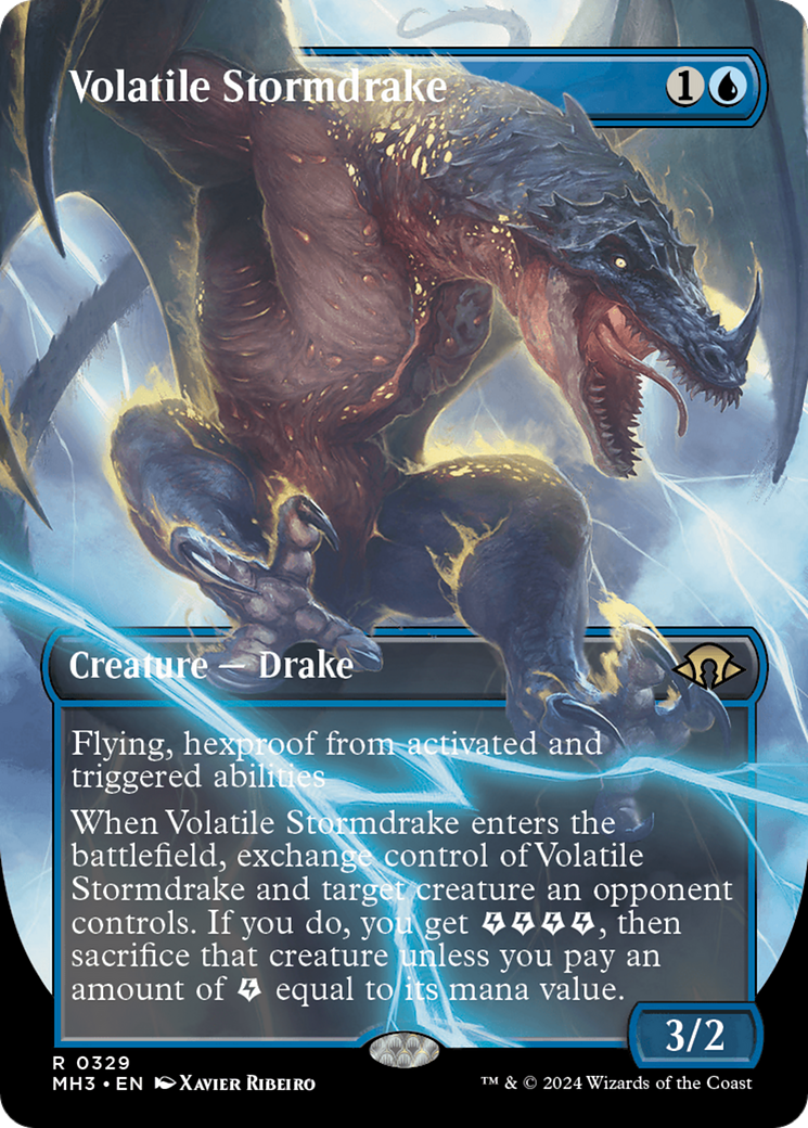 Volatile Stormdrake (Borderless) [Modern Horizons 3] | The Time Vault CA