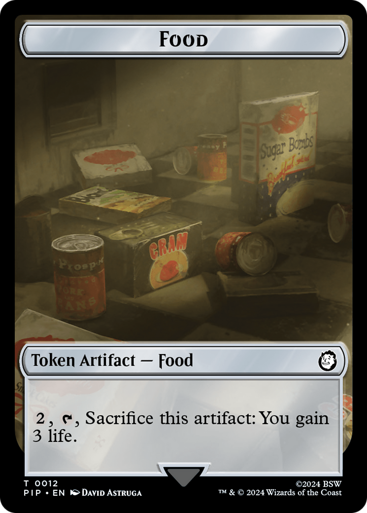 Warrior // Food (0012) Double-Sided Token [Fallout Tokens] | The Time Vault CA