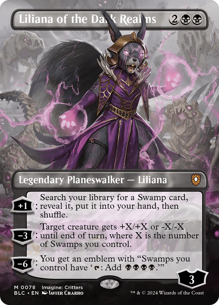 Liliana of the Dark Realms (Borderless) [Bloomburrow Commander] | The Time Vault CA