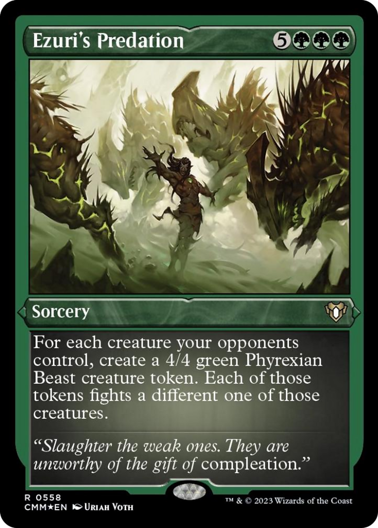 Ezuri's Predation (Foil Etched) [Commander Masters] | The Time Vault CA