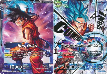 Son Goku // Super Saiyan Blue Son Goku (Hot Stamped) (BT1-030) [Promotion Cards] | The Time Vault CA