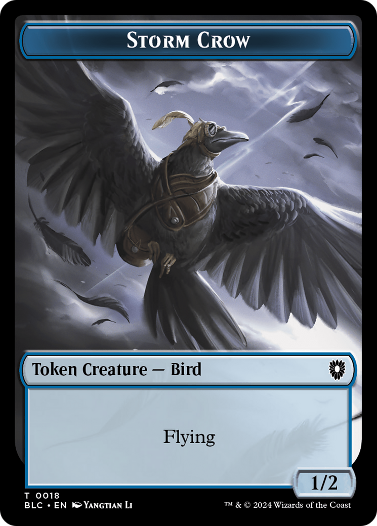 Storm Crow // Bird (003) Double-Sided Token [Bloomburrow Commander Tokens] | The Time Vault CA