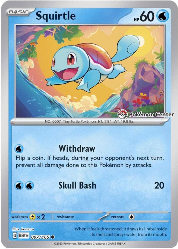 Squirtle (007/165) (Pokemon Center Exclusive) [Scarlet & Violet: Black Star Promos] | The Time Vault CA