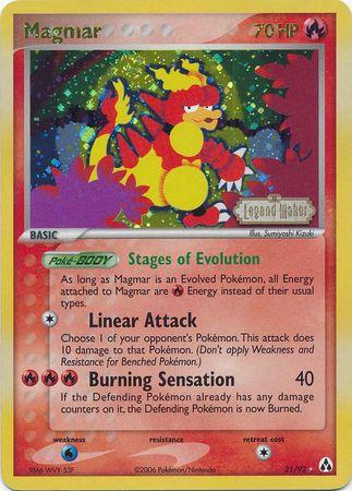 Magmar (21/92) (Stamped) [EX: Legend Maker] | The Time Vault CA