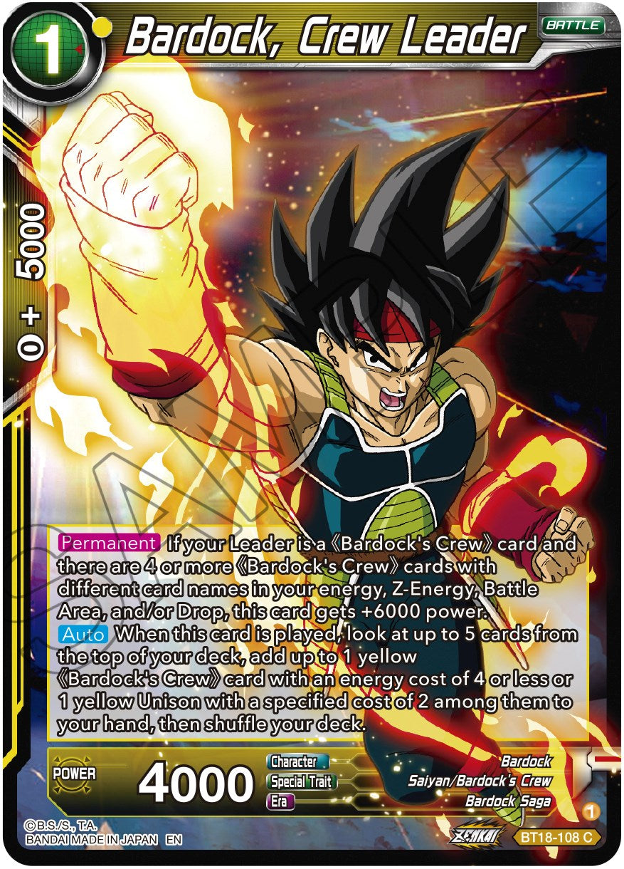 Bardock, Crew Leader (BT18-108) [Dawn of the Z-Legends] | The Time Vault CA