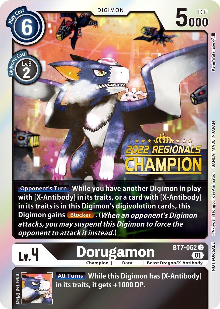 Dorugamon [BT7-062] (2022 Championship Offline Regional) (Online Champion) [Next Adventure Promos] | The Time Vault CA