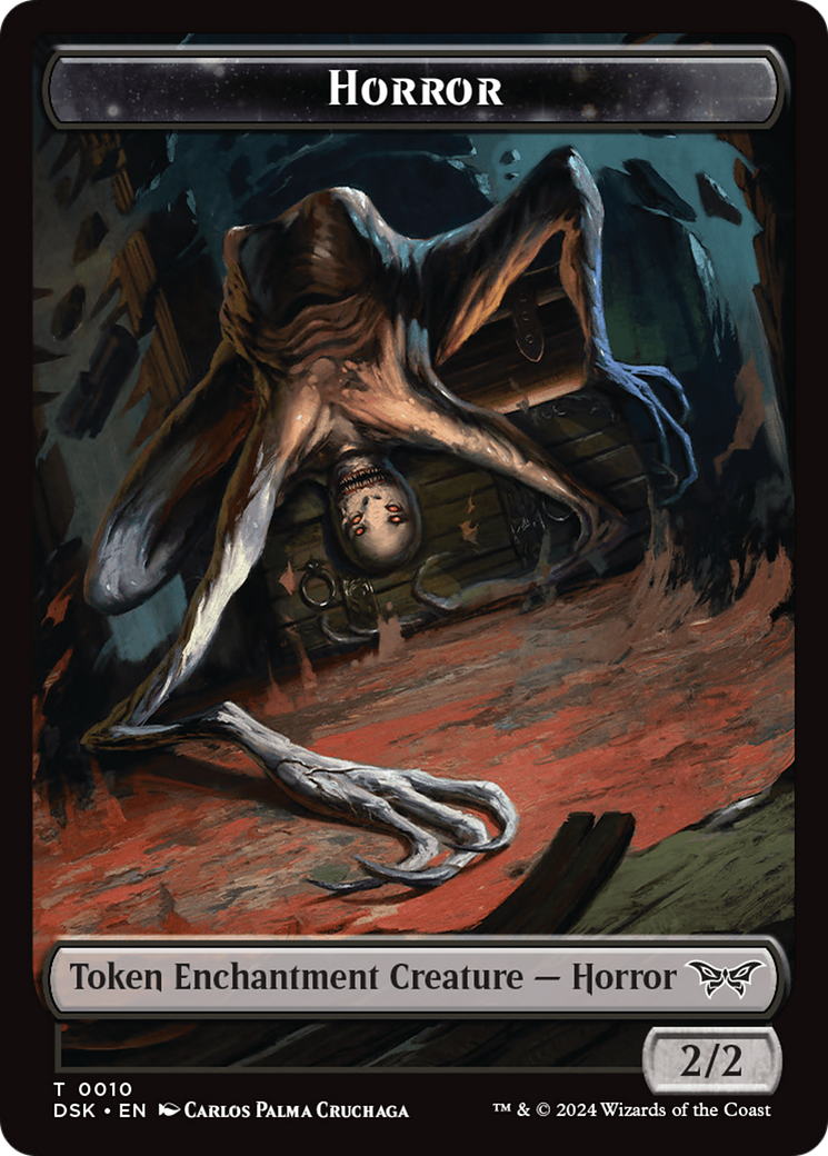 Horror // Glimmer Double-Sided Token [Duskmourn: House of Horror Tokens] | The Time Vault CA