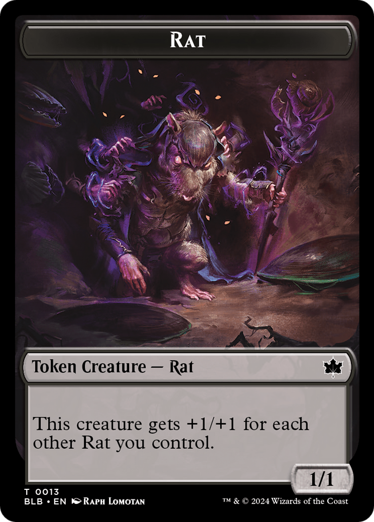 Rat // Splash Lasher Double-Sided Token [Bloomburrow Tokens] | The Time Vault CA