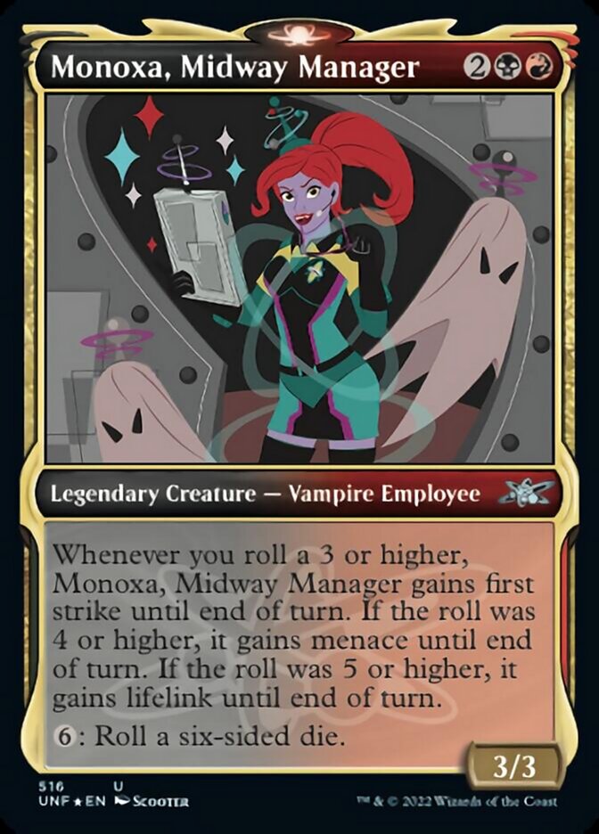 Monoxa, Midway Manager (Showcase) (Galaxy Foil) [Unfinity] | The Time Vault CA