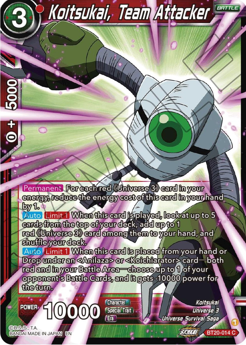 Koitsukai, Team Attacker (BT20-014) [Power Absorbed] | The Time Vault CA
