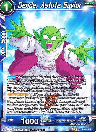 Dende, Astute Savior (Power Booster) (P-150) [Promotion Cards] | The Time Vault CA