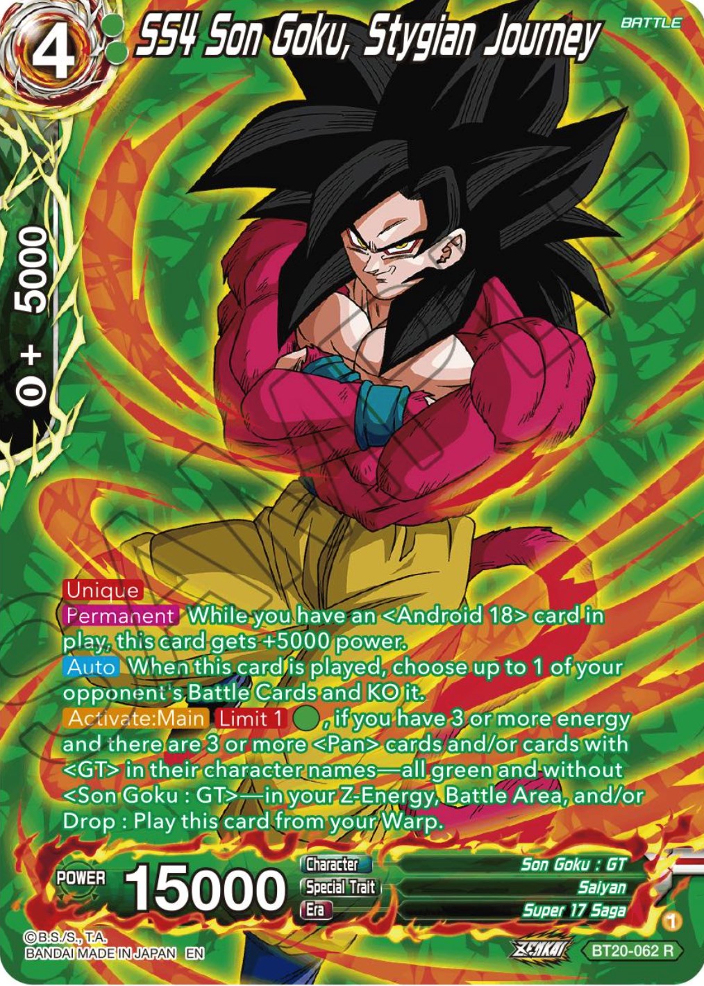 SS4 Son Goku, Stygian Journey (Silver Foil) (BT20-062) [Power Absorbed] | The Time Vault CA