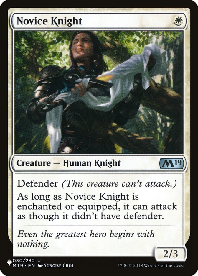 Novice Knight [The List] | The Time Vault CA