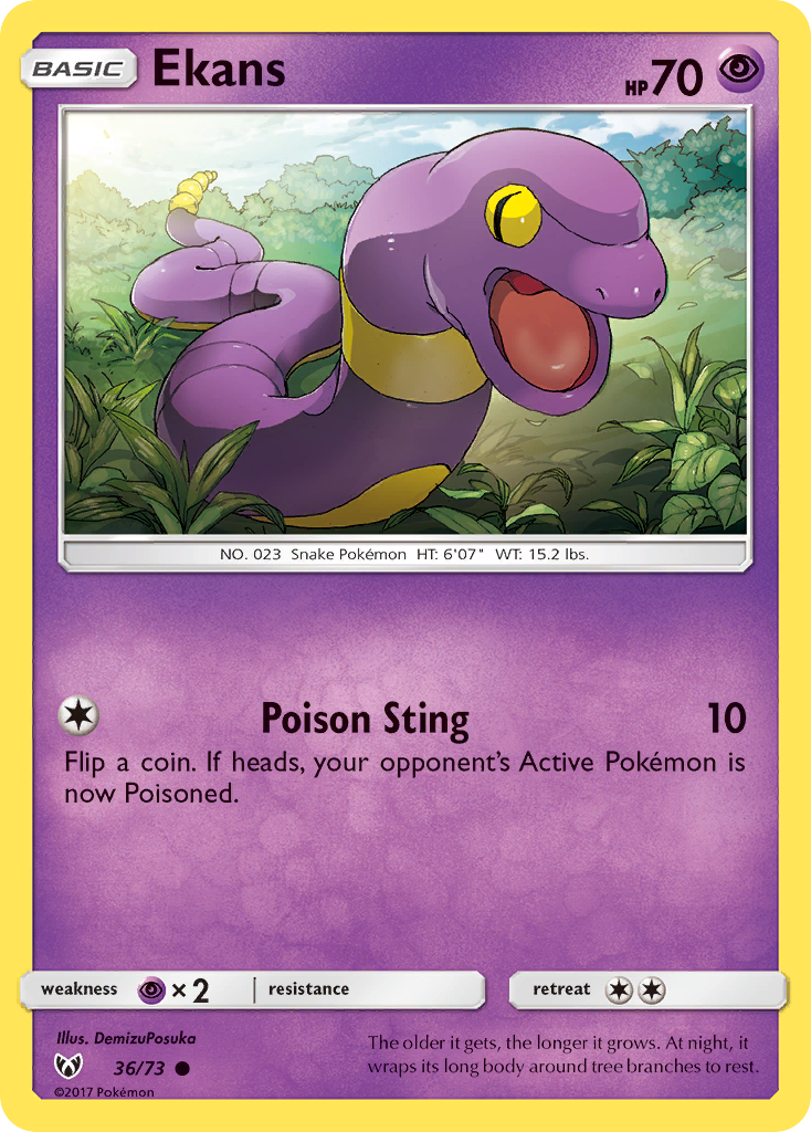 Ekans (36/73) [Sun & Moon: Shining Legends] | The Time Vault CA
