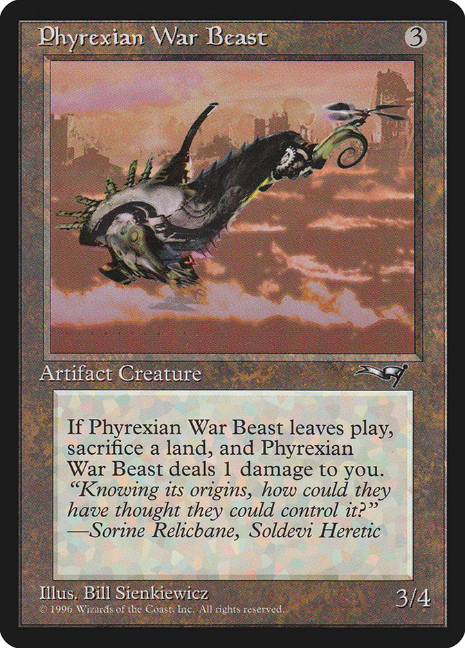 Phyrexian War Beast (Signature on Left) [Alliances] | The Time Vault CA