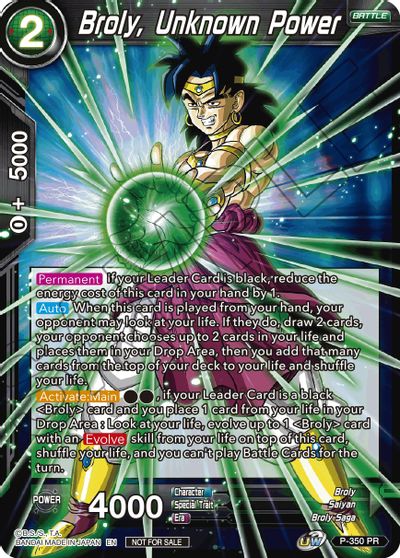 Broly, Unknown Power (P-350) [Tournament Promotion Cards] | The Time Vault CA