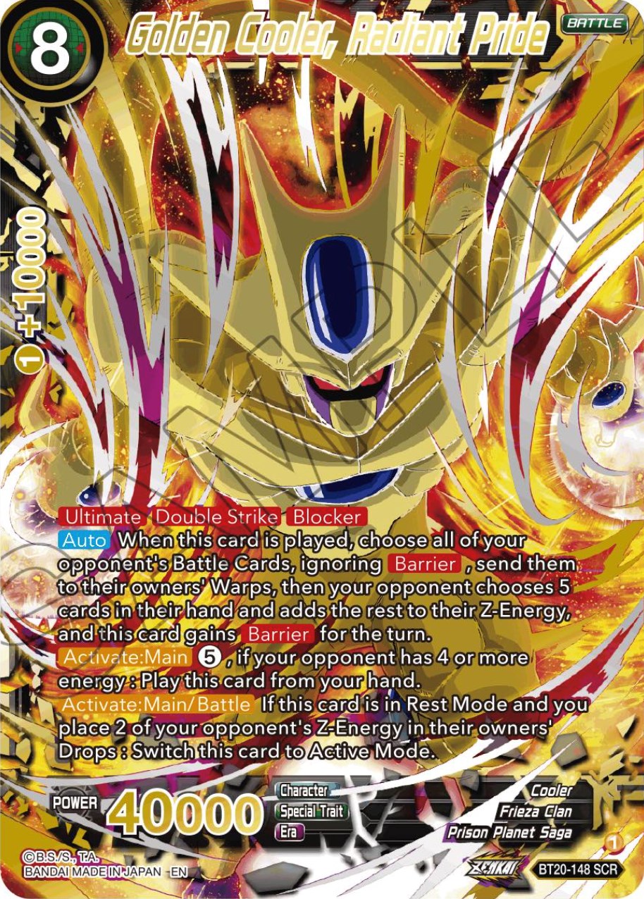 Golden Cooler, Radiant Pride (Alternate Art) (BT20-148) [Power Absorbed] | The Time Vault CA