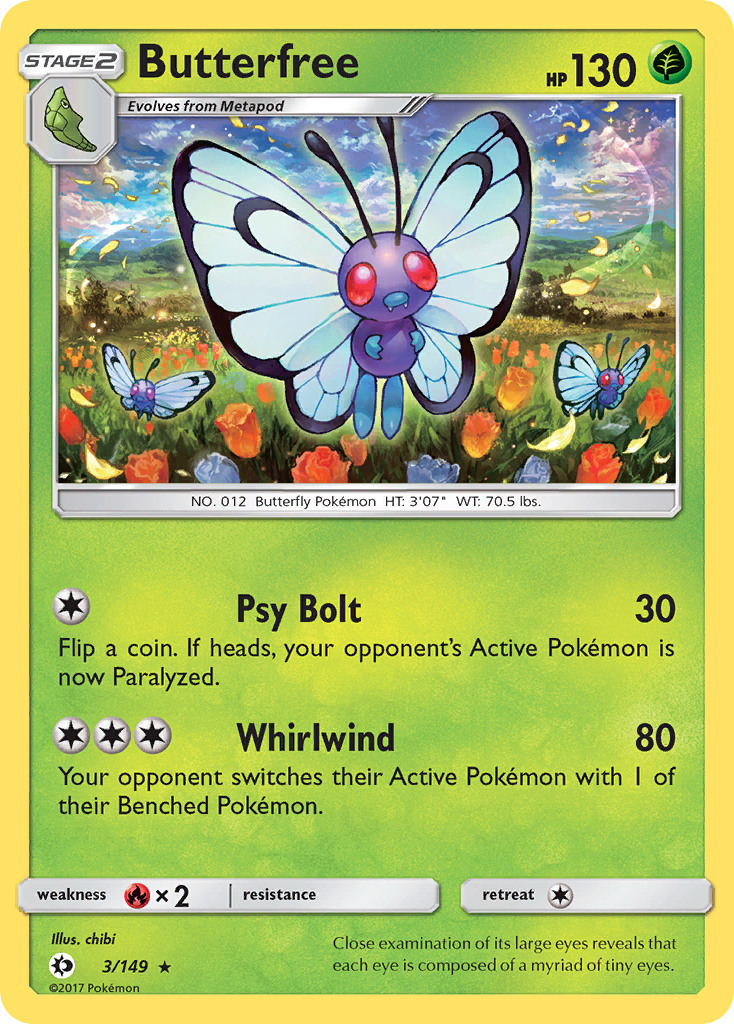 Butterfree (3/149) [Sun & Moon: Base Set] | The Time Vault CA