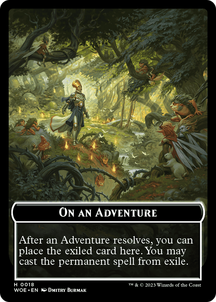 Wicked Role / Cursed Role // Emblem - On An Adventure Double-Sided Token [Wilds of Eldraine Tokens] | The Time Vault CA