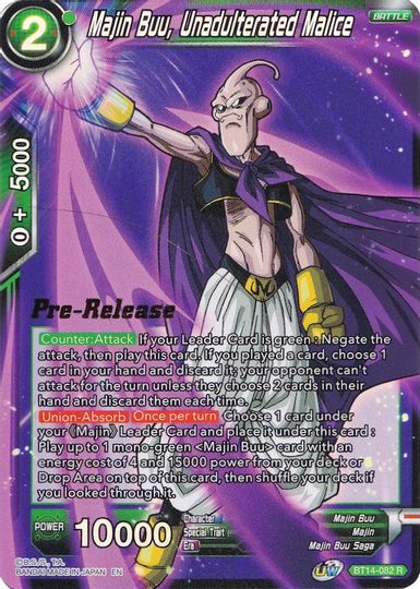 Majin Buu, Unadulterated Malice (BT14-082) [Cross Spirits Prerelease Promos] | The Time Vault CA