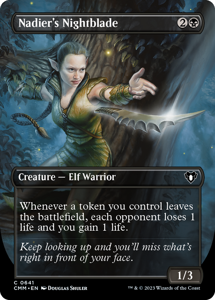 Nadier's Nightblade (Borderless Alternate Art) [Commander Masters] | The Time Vault CA