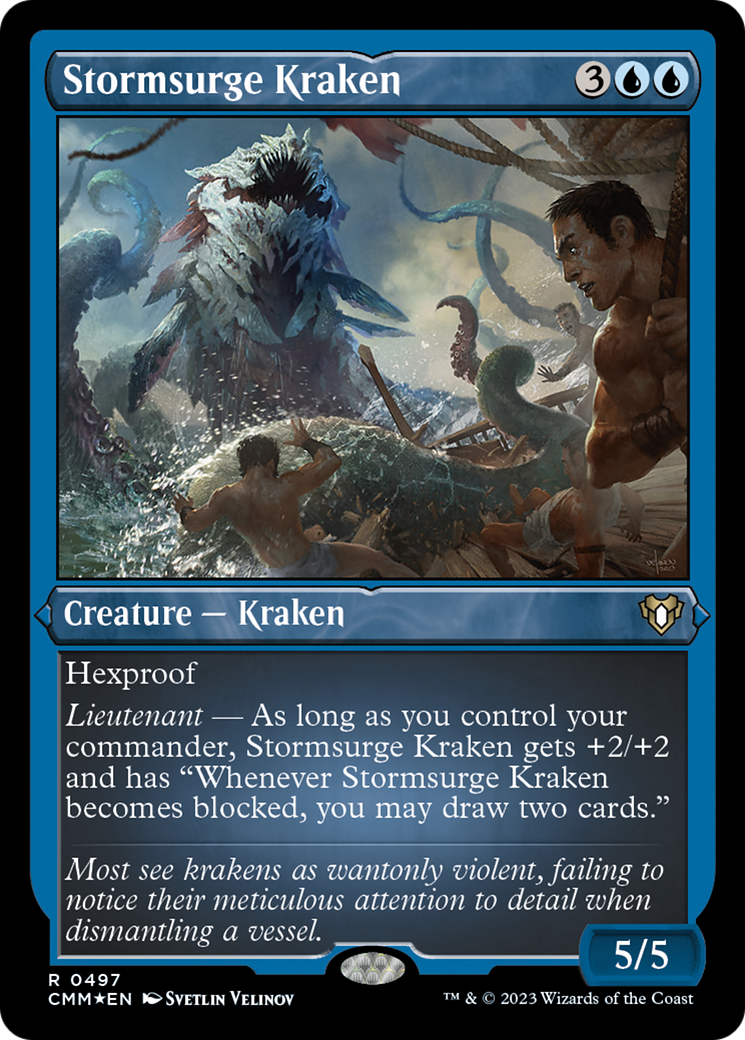 Stormsurge Kraken (Foil Etched) [Commander Masters] | The Time Vault CA